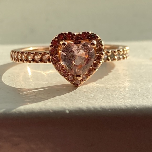 PANDORA ROSE GOLD HEART RING - Picture 4 of 4